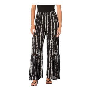 Angie Wide Leg Boho Pants with Lace Crochet Inserts Size: Small